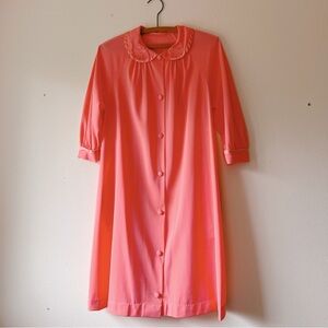 vintage 60s Goddard Artemis glam coral pink peignoir robe size S